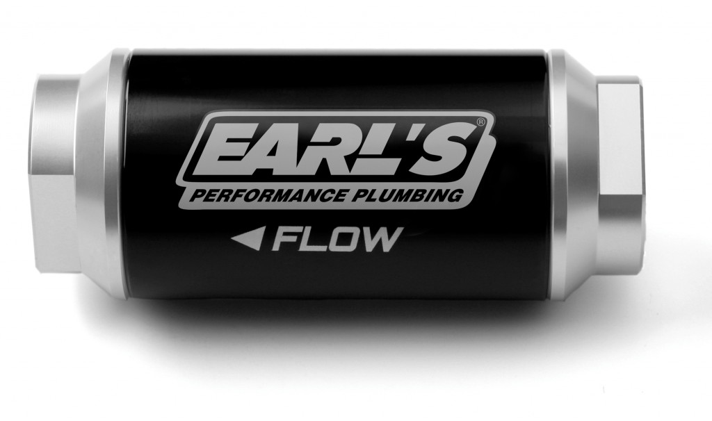 Earls 100 GPH Billet Fuel filter 10 micron (6AN) Earls Performance Plumbing