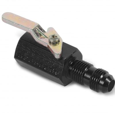 Earls Ano-Tuff Shut-Off Valve (3/8) Female NPT Inlet -8AN Bulkhead Outlet 2.75 in. (2-3/4") Overall Length